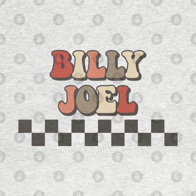 Billy Joel Checkered Retro Groovy Style by Time Travel Style